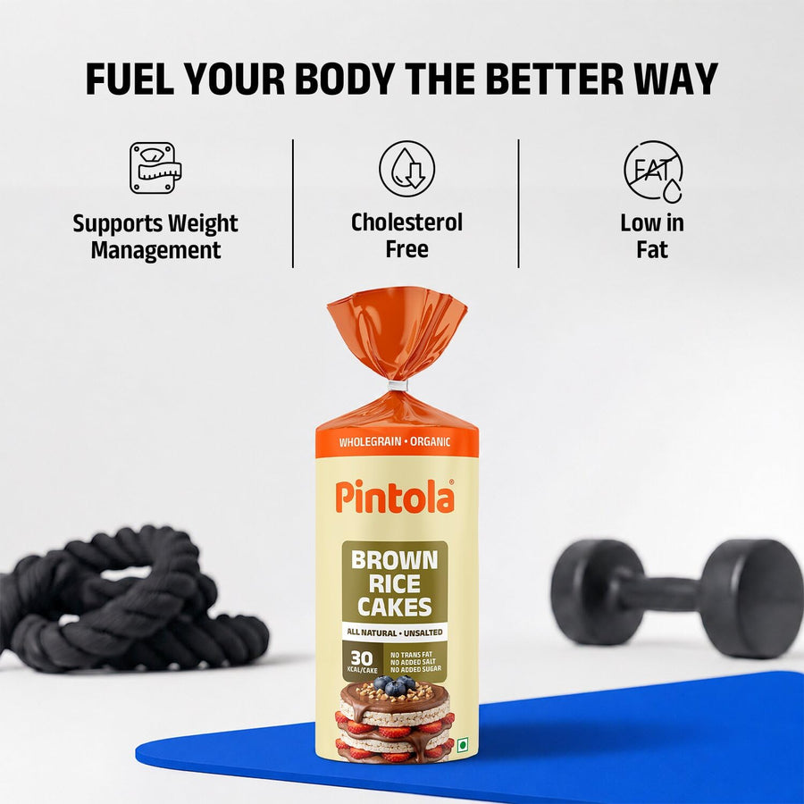 Pintola Organic Brown Rice Cakes - All Natural Unsalted 130g