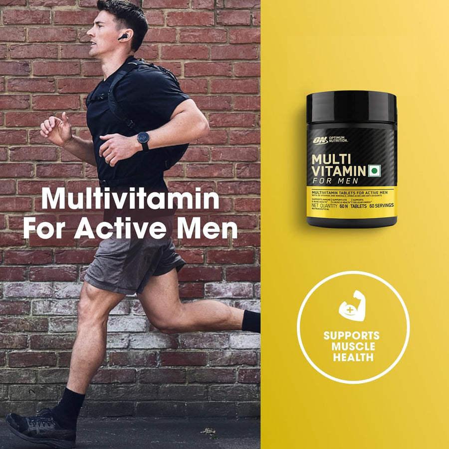 Optimum Nutrition (ON) Multivitamin for Men | 60 Tablets | Unflavoured | 26 Vitamins & Minerals