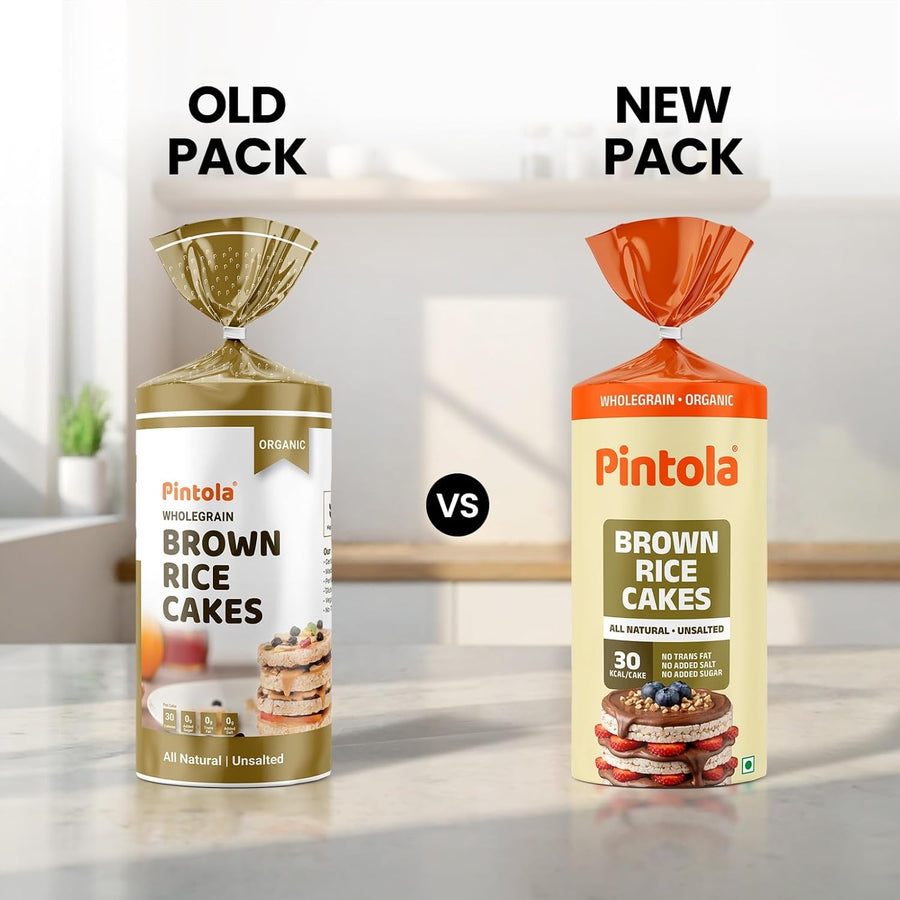 Pintola Organic Brown Rice Cakes - All Natural Unsalted 130g