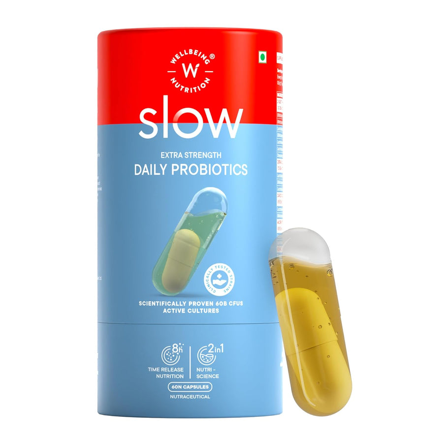 Wellbeing Nutrition Daily Probiotics Gut Health Supplement - 60 Billion CFU - 60 Veg Capsules