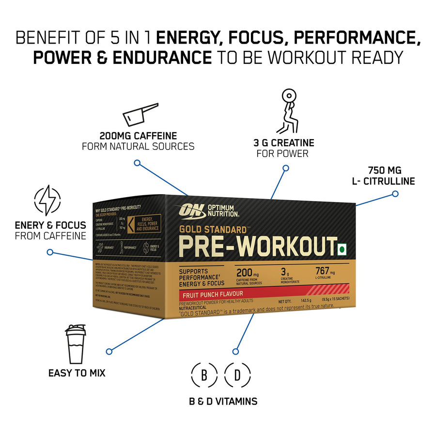 ON Gold Standard Pre-Workout - stick packs