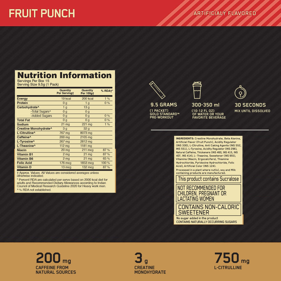 ON Gold Standard Pre-Workout - benefits