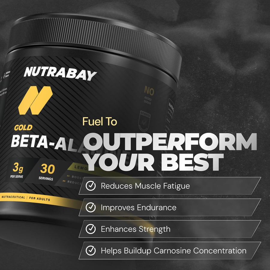 Nutrabay Gold Beta Alanine | 120g | Lemon | Pre-Workout Amino Acid