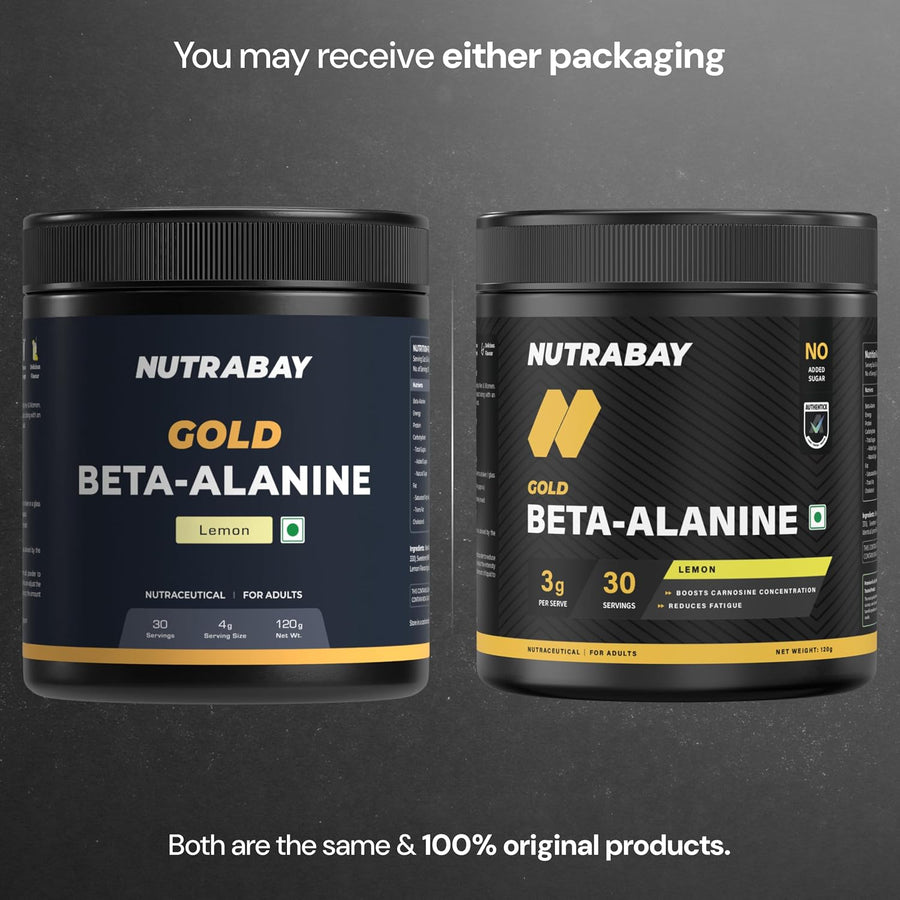 Nutrabay Gold Beta Alanine | 120g | Lemon | Pre-Workout Amino Acid