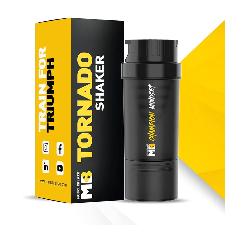 MuscleBlaze Tornado Gym Shaker 500ml Black