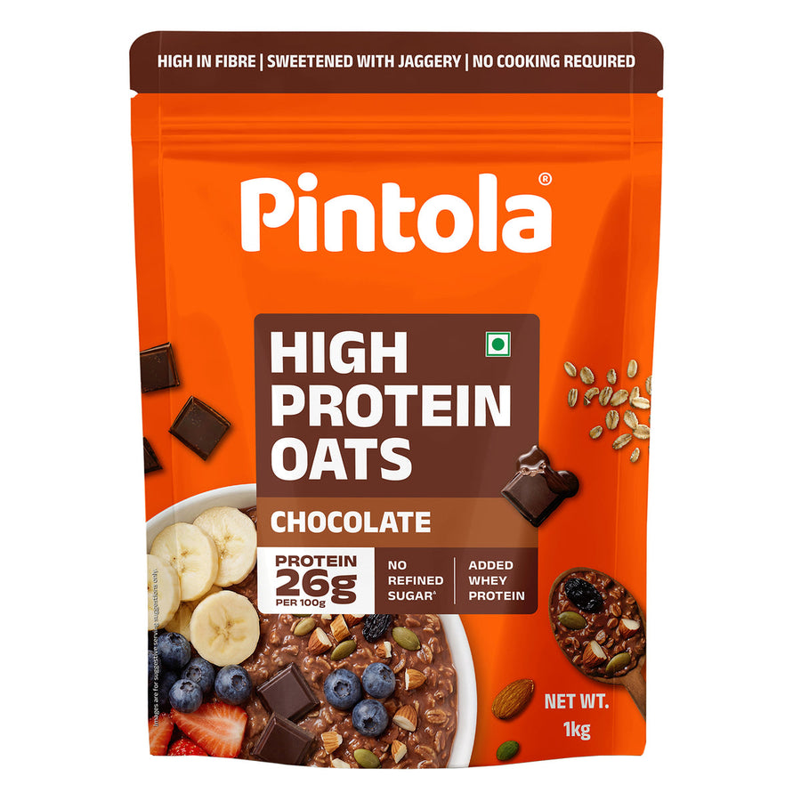 Pintola High Protein Dark Chocolate Oats - bowl serving