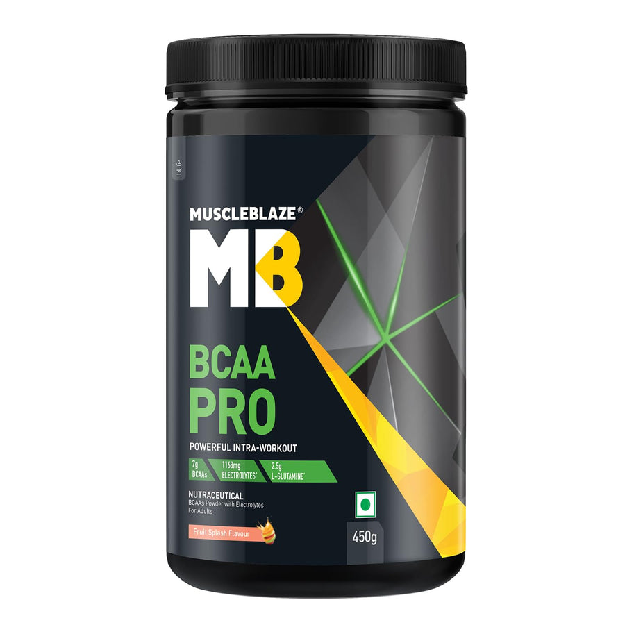 MuscleBlaze BCAA Pro Powder | 450g (30 Servings) | Tropical Fest / Fruit Splash | 5–7g BCAAs