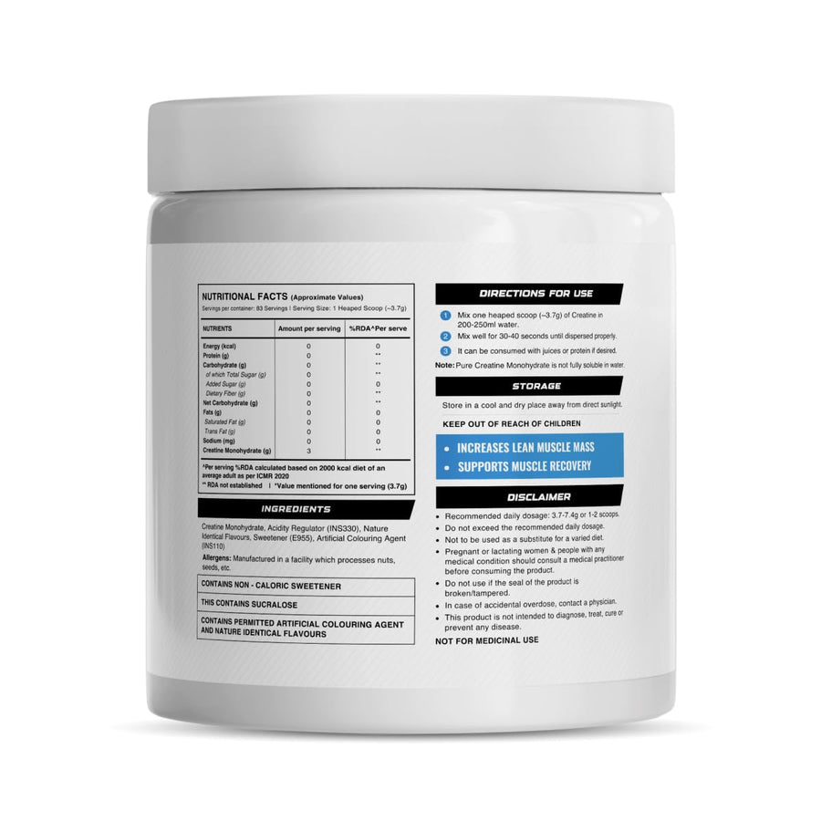 Wellcore Pure Micronised Creatine | 307g (83 Servings) | Tropical Tango | 3g Creatine Monohydrate
