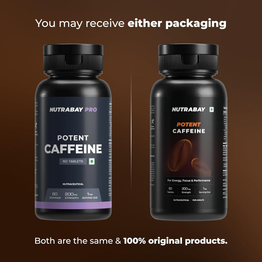 Nutrabay Pro Potent Caffeine Tablets 200mg - 60 Veg Tablets