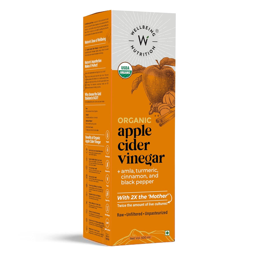 Wellbeing Nutrition Apple Cider Vinegar with Turmeric, Amla, Cinnamon & Black Pepper - 500ml