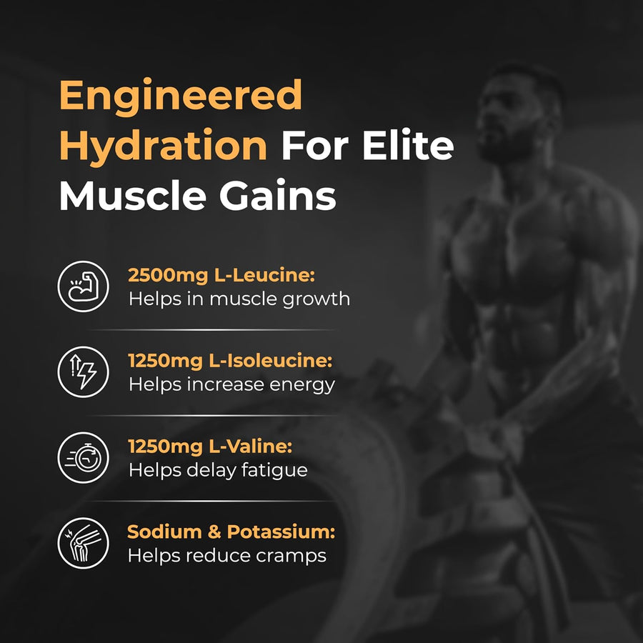 Nutrabay Gold BCAA 2:1:1 with Electrolytes | 250g (31 Servings)  Orange  5g BCAA