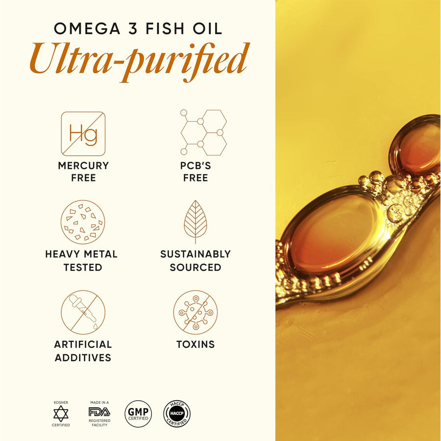 Wellbeing Nutrition Slow 6x Strength Omega 3 Fish Oil with Curcumin - 60 Capsules