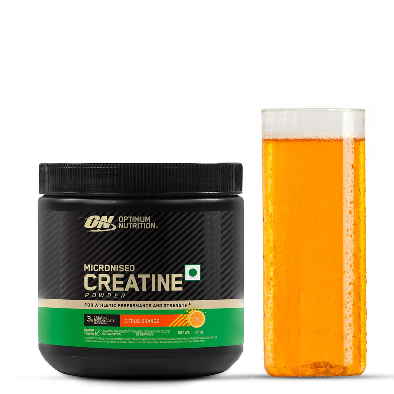 Optimum Nutrition (ON) Micronized Creatine Monohydrate – 250g, 65 Servings, Citrus Orange