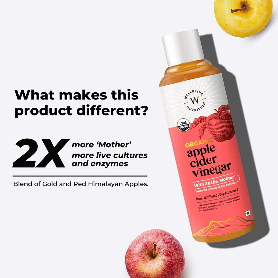 Wellbeing Nutrition Organic Himalayan Apple Cider Vinegar with Mother of Vinegar - 500ml
