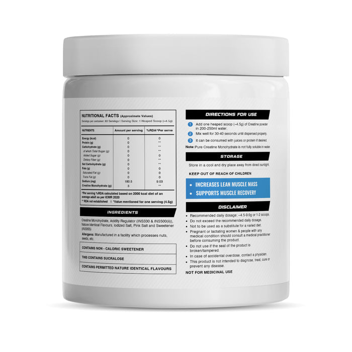 Wellcore Creatine Lemon Lime - side view