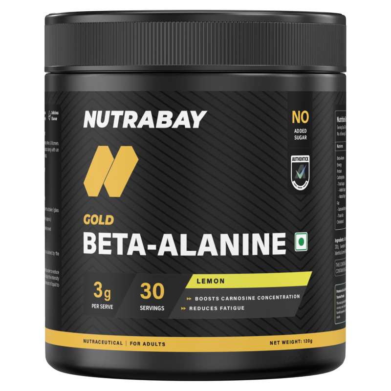 Nutrabay Gold Beta Alanine | 120g | Lemon | Pre-Workout Amino Acid